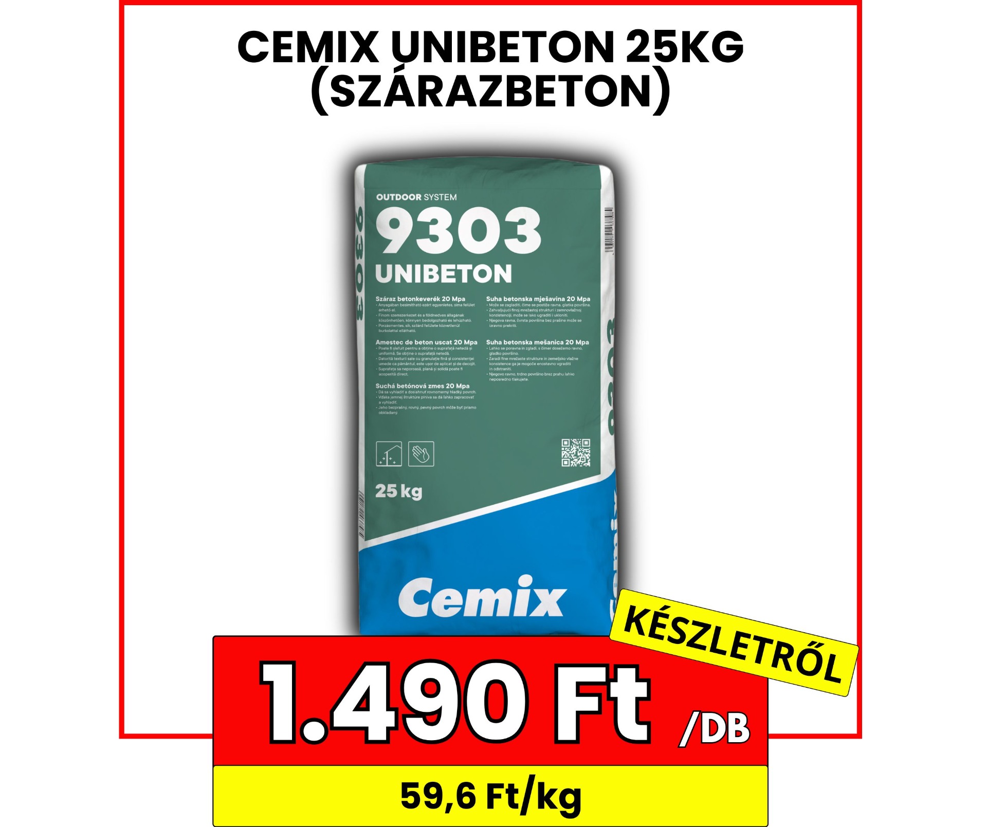 Cemix Szárazbeton 1490 Ft