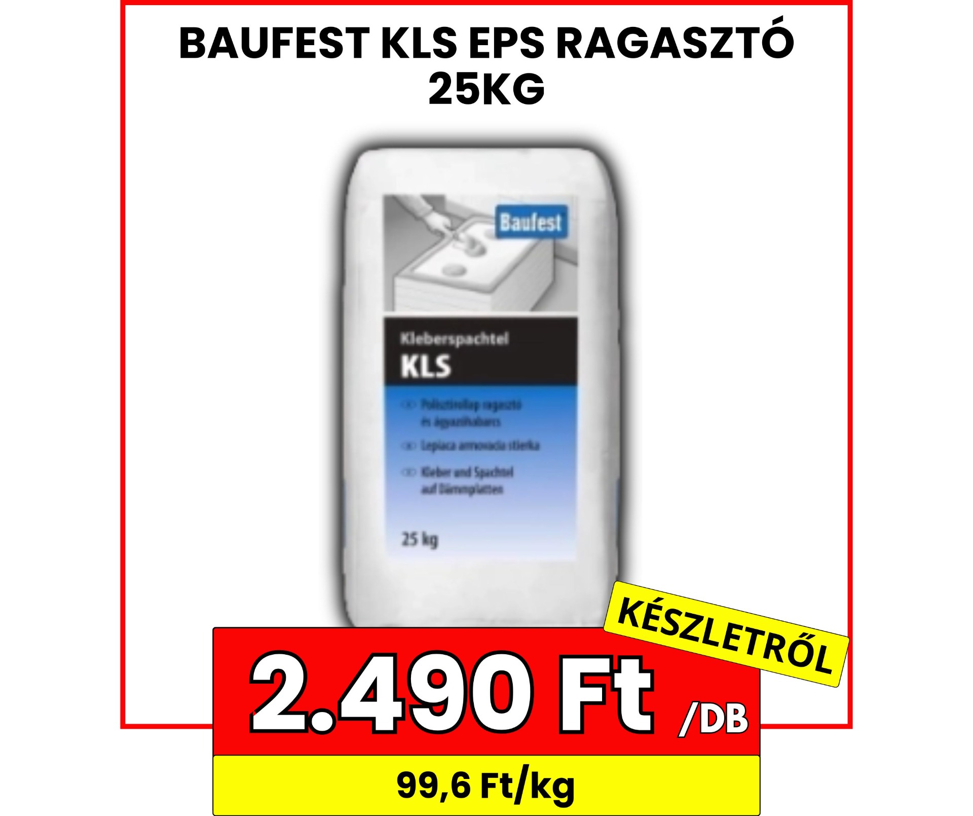 EPS ragasztó 2490 Ft
