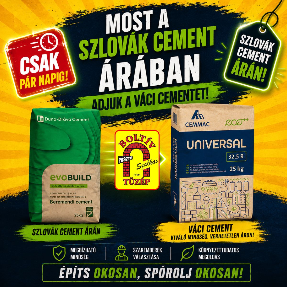 Váci cement Szlovák áron!