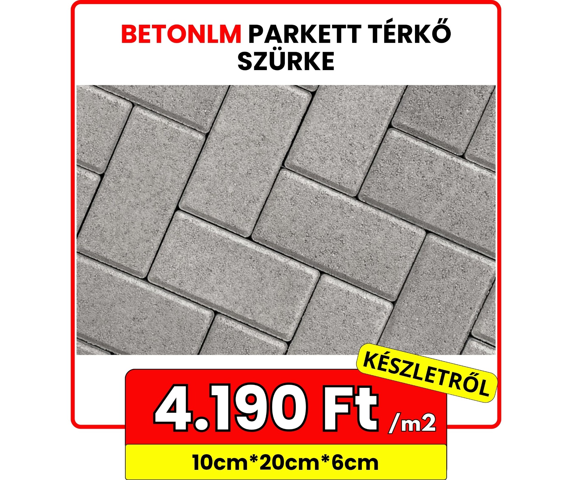 Parkett térkő 4.190 Ft/m2