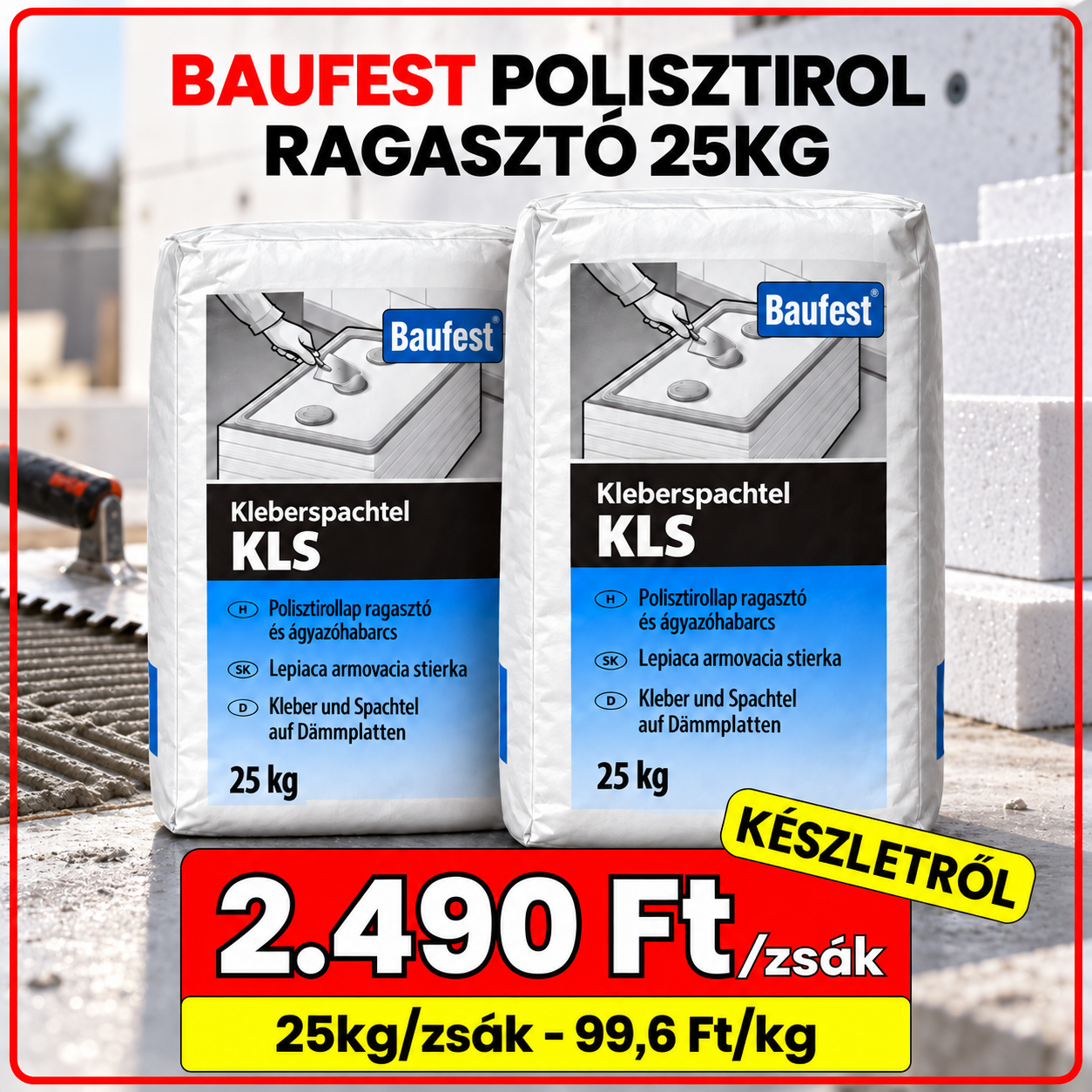 Polisztirol ragasztó 2.490 Ft