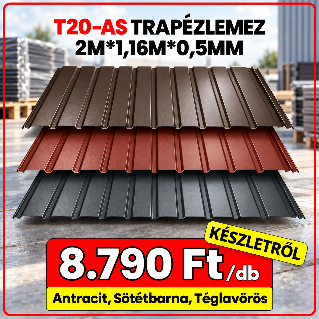 T20-as Trapézlemez 8.790 Ft